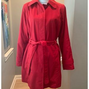 Towne Collection Red Trench Coat Jacket Large London Fog